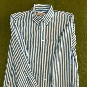 Jack Spade Button Down Large Blue and White Stripes